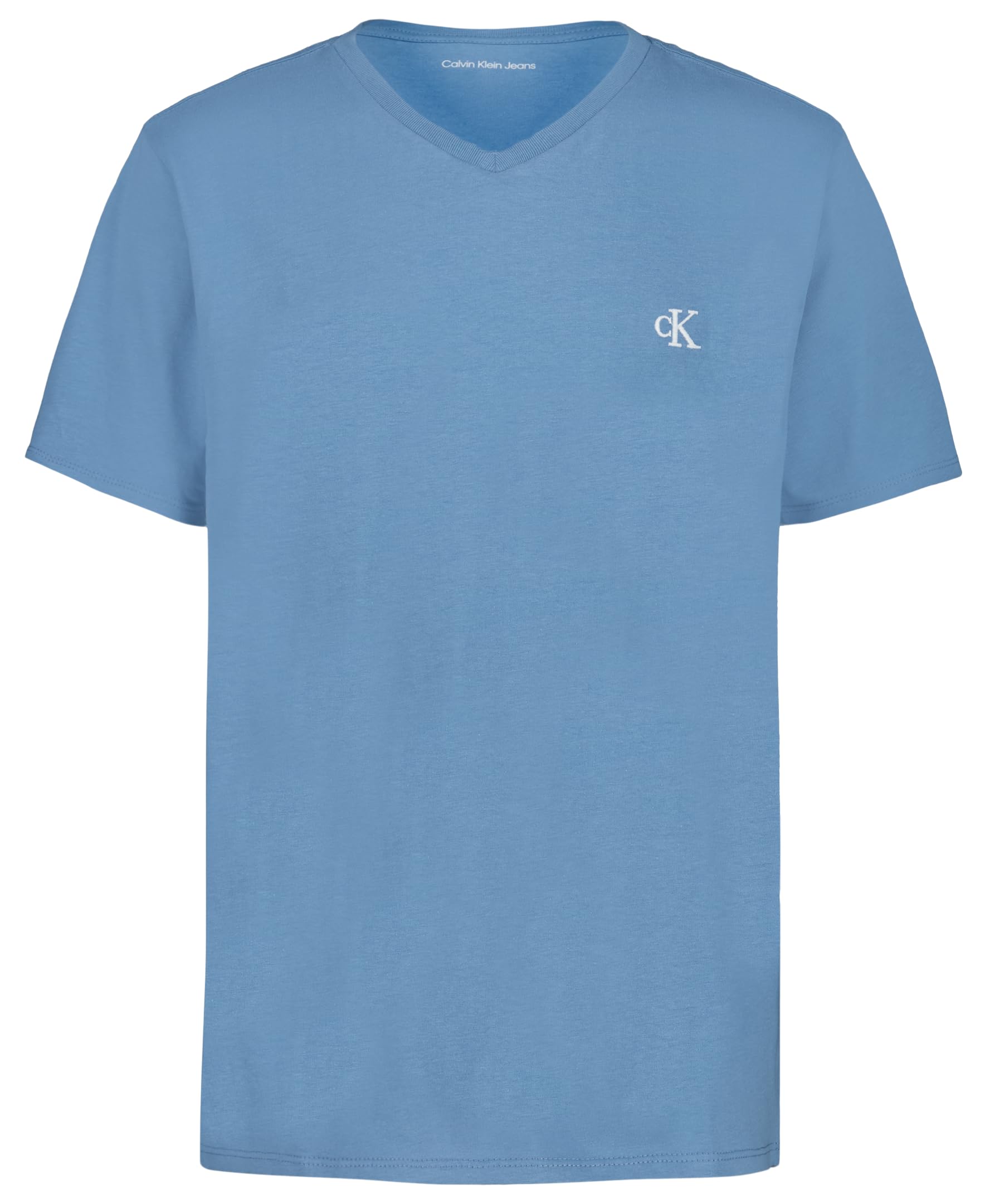 Calvin Klein Boys' Short Sleeve Solid V-Neck T-Shirt, Soft, Comfortable, Relaxed Fit